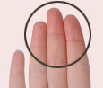 Use the pads of the three middle fingers of your other hand